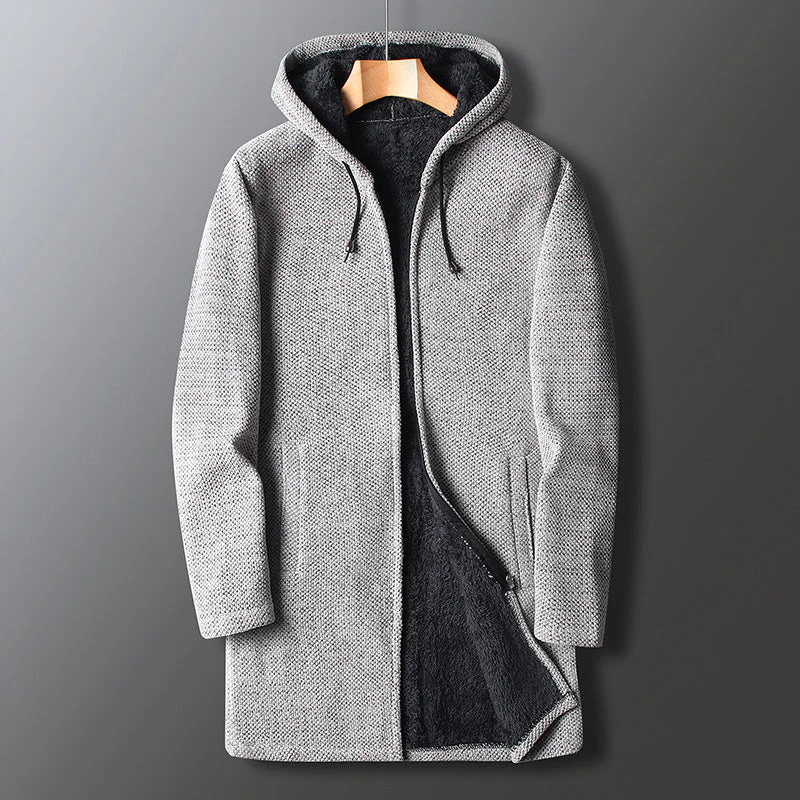 Veste Longue à Capuche Décontractée d’Hiver pour Homme