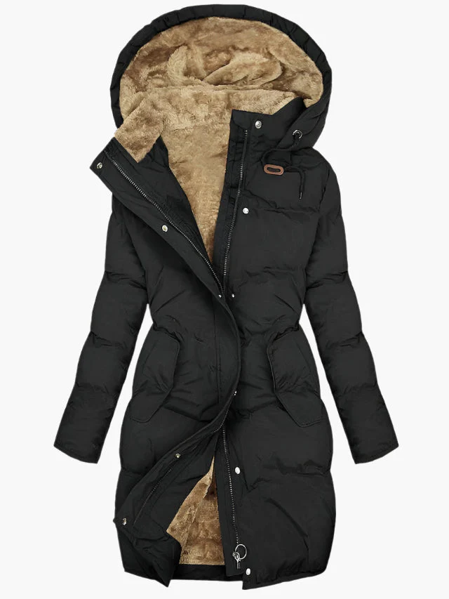 Veste Longue Matelassée à Capuche Femme – Chaude Légère et Coupe-Vent Hiver - Image 2