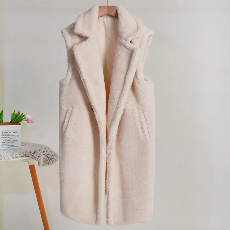 Veste Longue Sans Manches à Boutonnage Double pour Femme - Image 6
