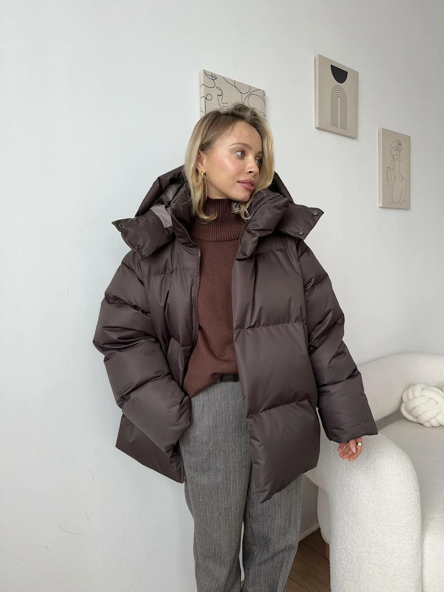 Veste Matelassée à Capuche pour Femme – Manteau Hiver Élégant et Confortable - Image 3