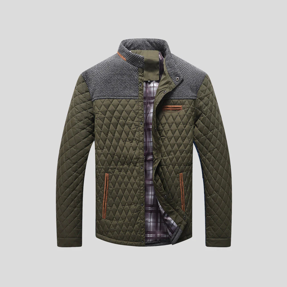 Veste matelassée Diamond pour hommes – Coupe légère à col montant color-block - Image 3