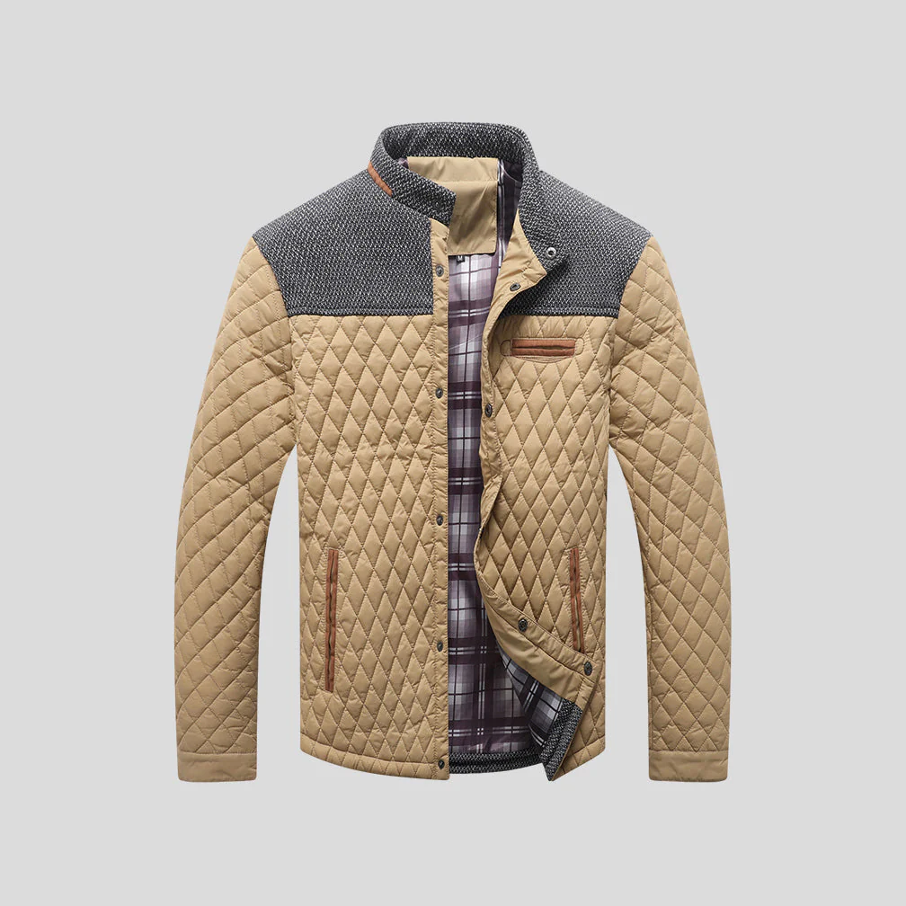 Veste matelassée Diamond pour hommes – Coupe légère à col montant color-block - Image 4