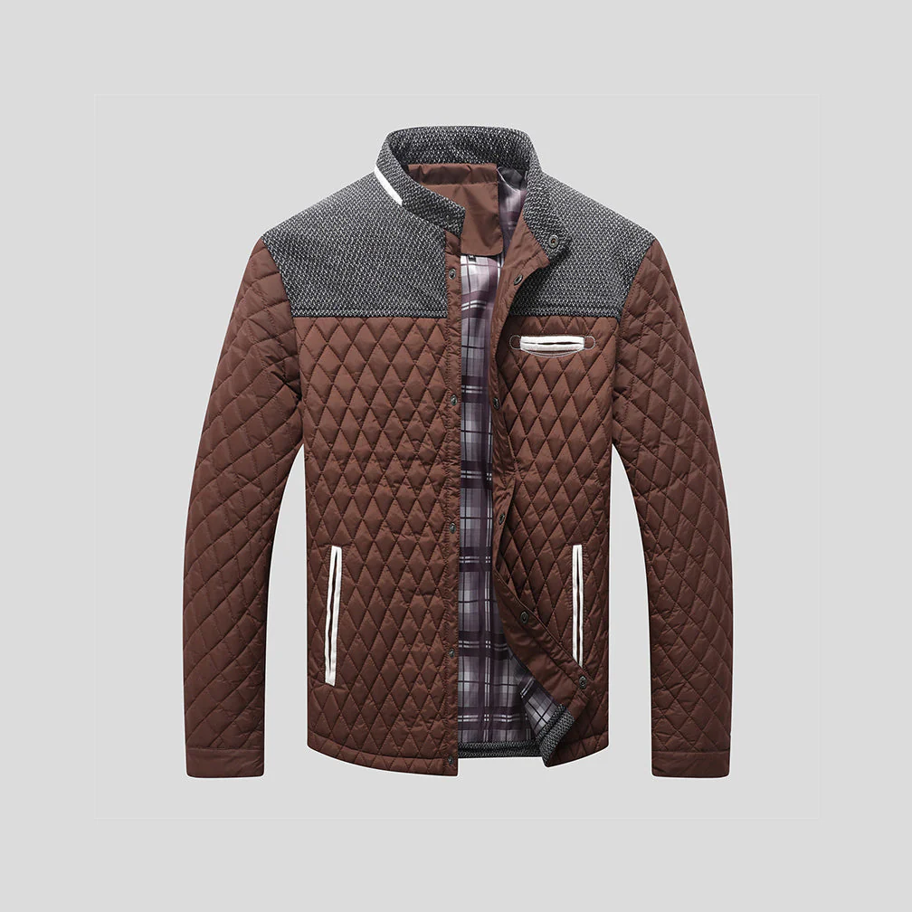 Veste matelassée Diamond pour hommes – Coupe légère à col montant color-block - Image 6