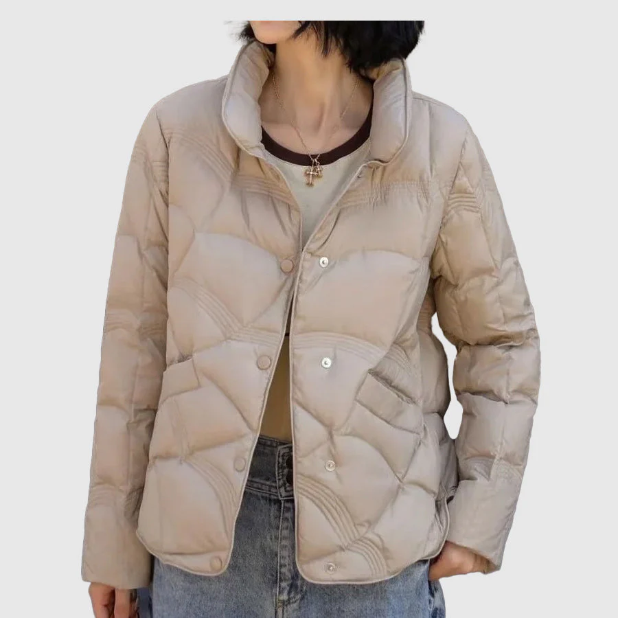 Veste Matelassée Femme à Pression – Col Montant Hiver