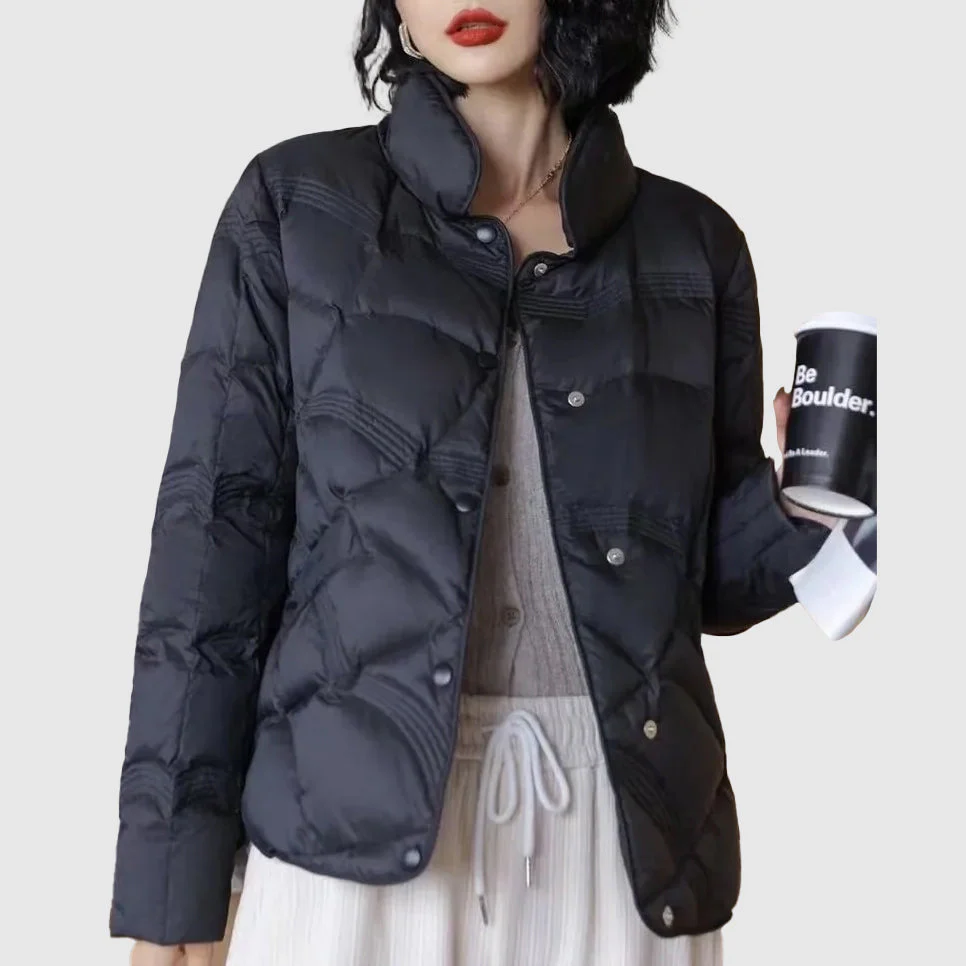Veste Matelassée Femme à Pression – Col Montant Hiver - Image 3