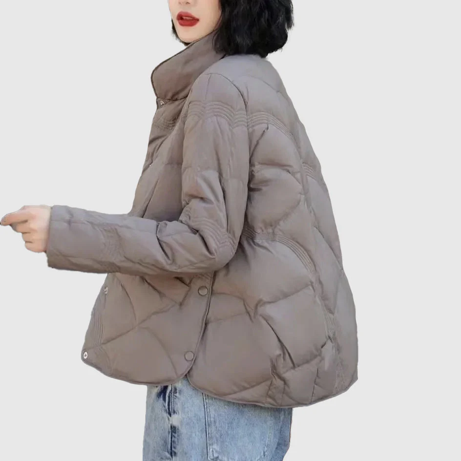 Veste Matelassée Femme à Pression – Col Montant Hiver - Image 4