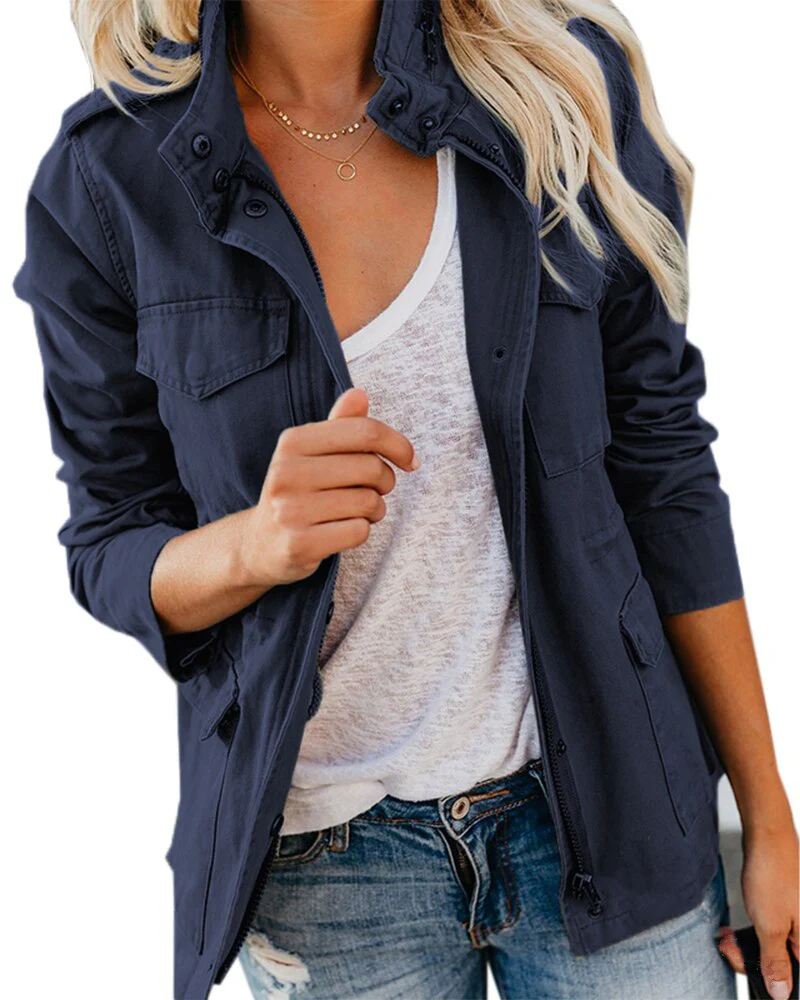 Veste Mi-Mollet avec Poches pour Femme - Élégante et Polyvalente - Image 2