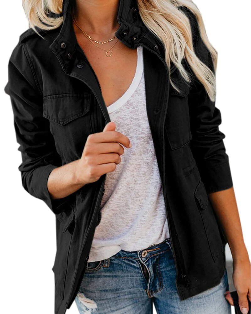 Veste Mi-Mollet avec Poches pour Femme - Élégante et Polyvalente - Image 3