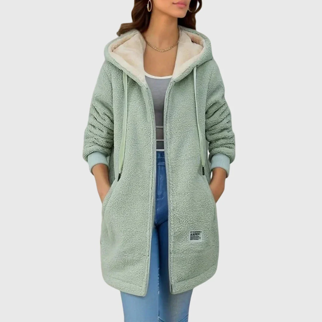 Veste Polaire à Capuche pour Femme – Couche Hivernale Douce et Zippée - Image 2