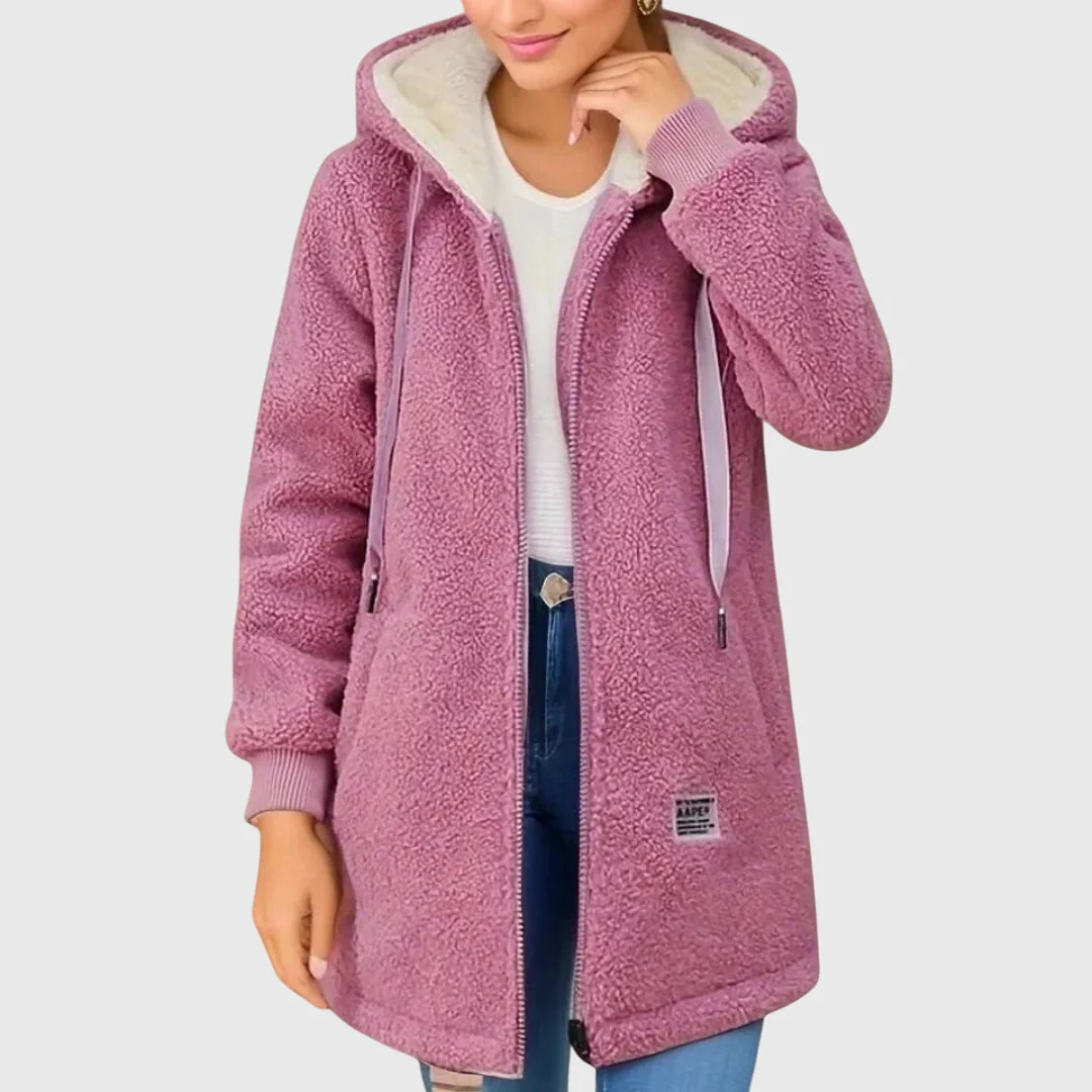 Veste Polaire à Capuche pour Femme – Couche Hivernale Douce et Zippée - Image 4