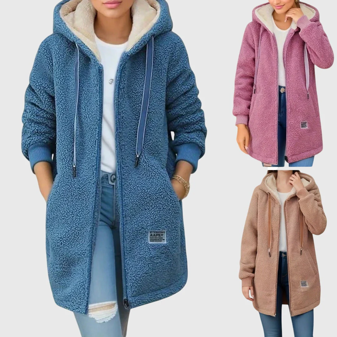 Veste Polaire à Capuche pour Femme – Couche Hivernale Douce et Zippée - Image 5