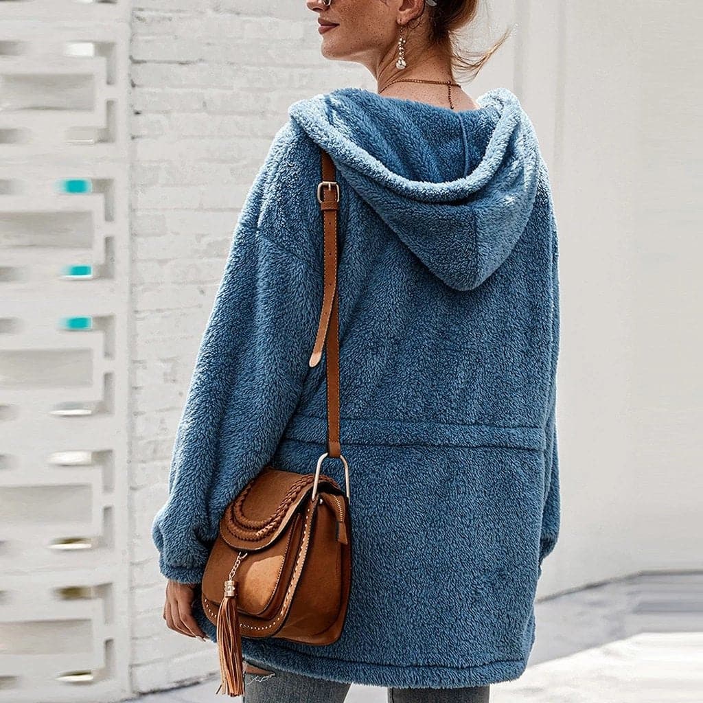 Veste Polaire Épaissie Oversize Femme avec Capuche – Confort Élégant pour l’Hiver - Image 6