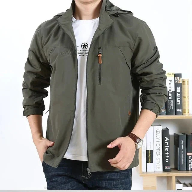 Veste tactique zippée imperméable et élégante pour homme – Style militaire - Image 2