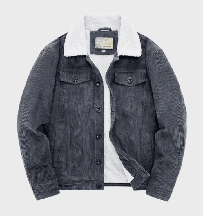 Veste Trucker Premium Homme en Velours Côtelé – Doublure Sherpa Chaude - Image 2