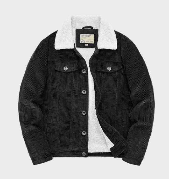 Veste Trucker Premium Homme en Velours Côtelé – Doublure Sherpa Chaude - Image 3