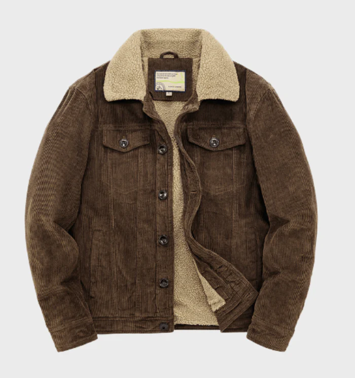 Veste Trucker Premium Homme en Velours Côtelé – Doublure Sherpa Chaude - Image 4