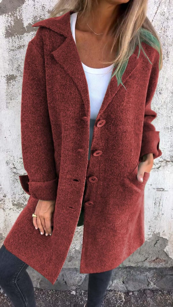 Veste Tweed Femme Oversize – Col Revers Cranté Boutonnée Chic - Image 10