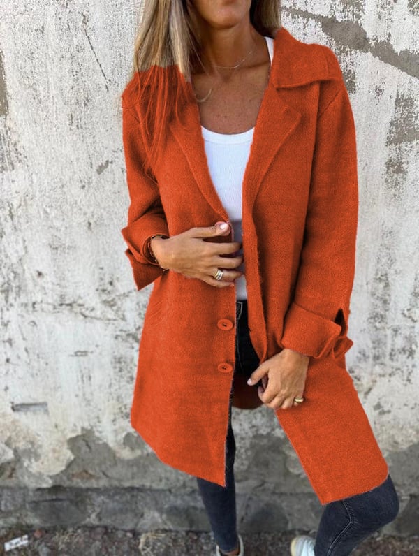 Veste Tweed Femme Oversize – Col Revers Cranté Boutonnée Chic - Image 12
