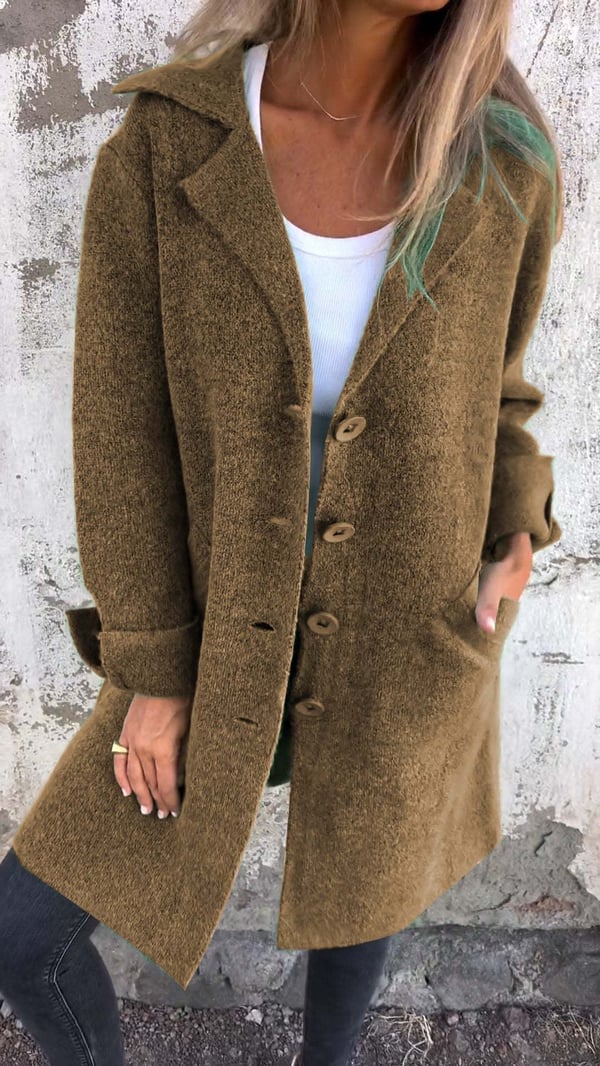 Veste Tweed Femme Oversize – Col Revers Cranté Boutonnée Chic - Image 13
