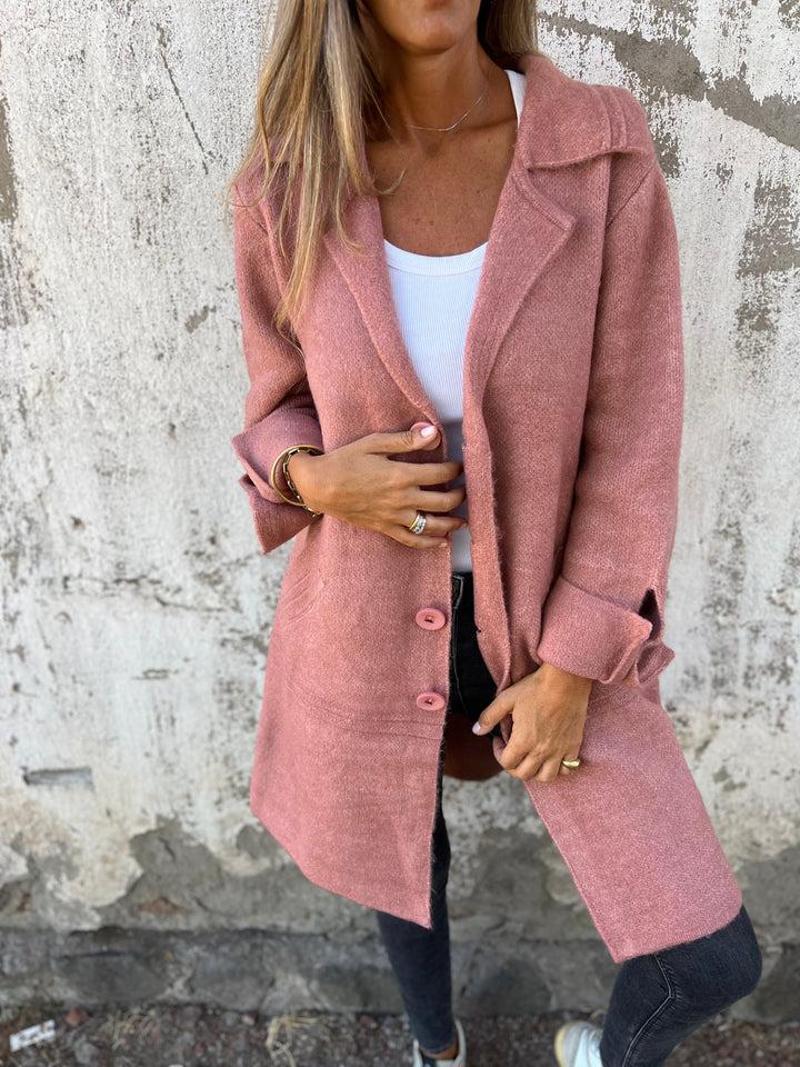 Veste Tweed Femme Oversize – Col Revers Cranté Boutonnée Chic - Image 2