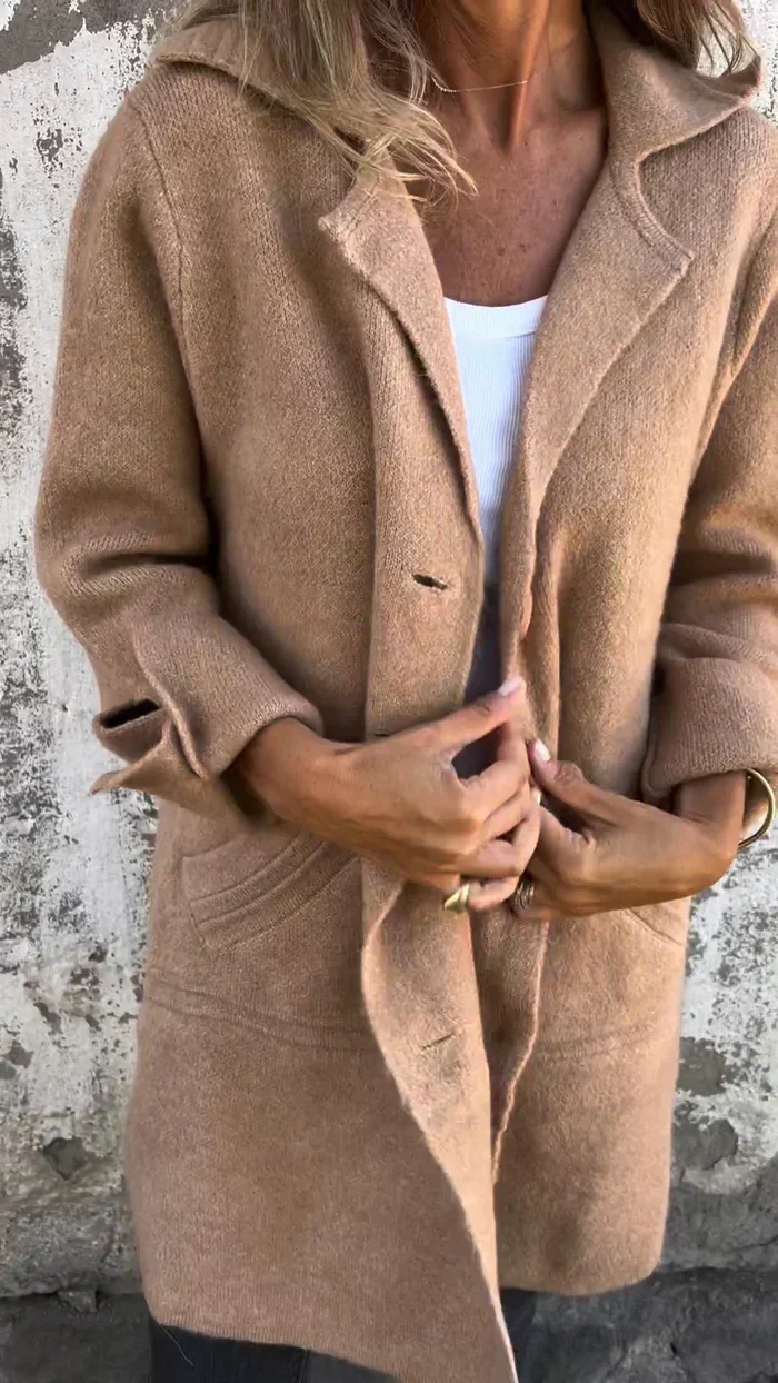 Veste Tweed Femme Oversize – Col Revers Cranté Boutonnée Chic - Image 7