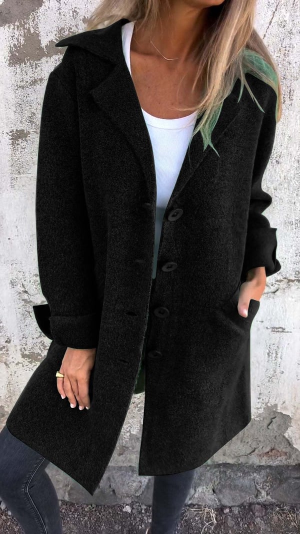 Veste Tweed Femme Oversize – Col Revers Cranté Boutonnée Chic - Image 8