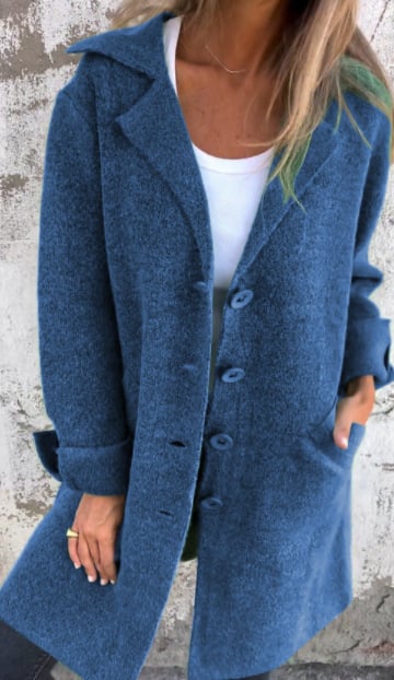 Veste Tweed Femme Oversize – Col Revers Cranté Boutonnée Chic - Image 9