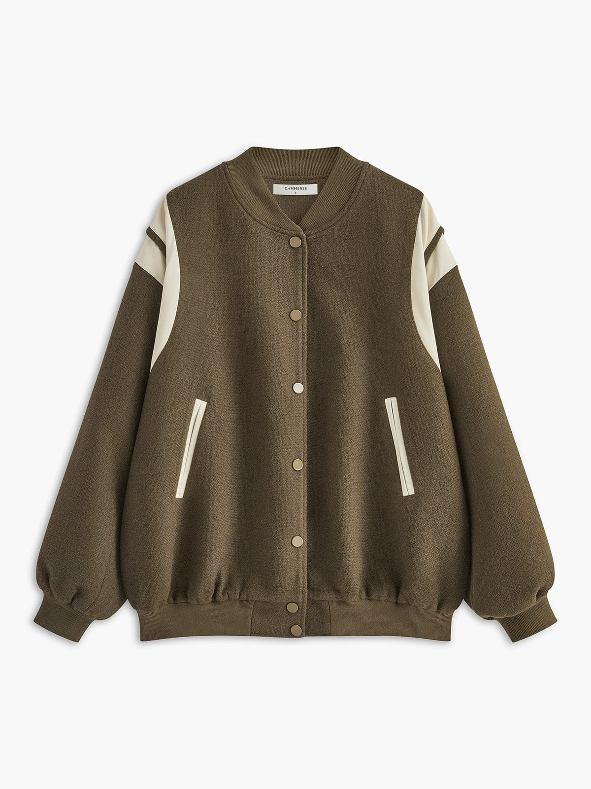 Veste Varsity Rétro Femme – Coupe Décontractée avec Manches à Rayures - Image 4